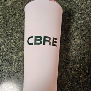 Cooper 16.9 Stainless Steel Tumbler. CBRE Logo